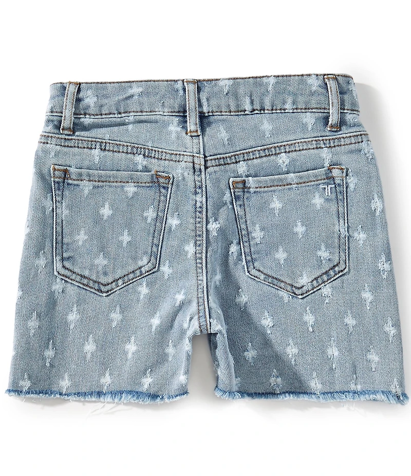 Tractr Big Girls Distressed Pattern Frayed Hem Denim Shorts
