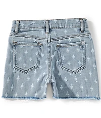 Tractr Big Girls Distressed Pattern Frayed Hem Denim Shorts