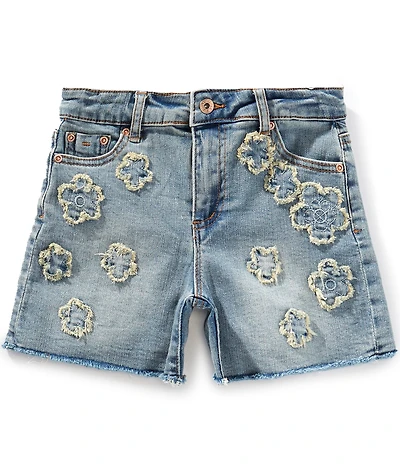 Tractr Big Girls Frayed Flower Shorts