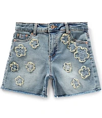 Tractr Big Girls Frayed Flower Shorts