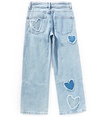 Tractr Big Girls Happy Heart Patch Jeans