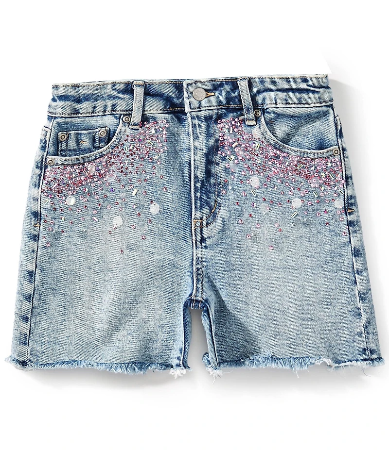 Tractr Big Girls Pink Bling Frayed Shorts