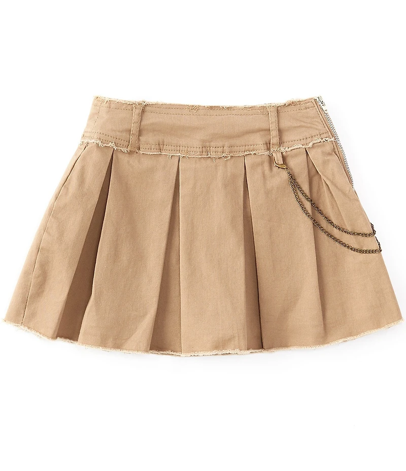 Tractr Big Girls Chain Detail Pleated Denim Skort
