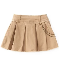 Tractr Big Girls Chain Detail Pleated Denim Skort