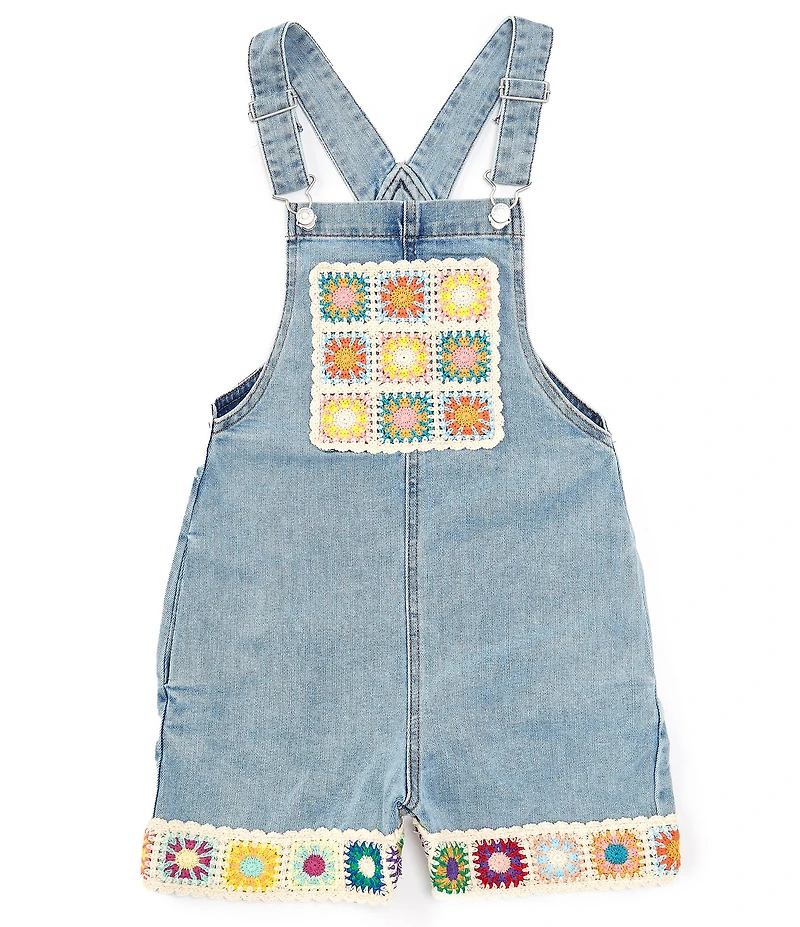 Tractr Big Girls Sleeveless Crocheted-Trim Romper