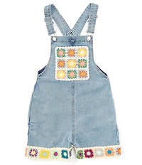 Tractr Big Girls Sleeveless Crocheted-Trim Romper