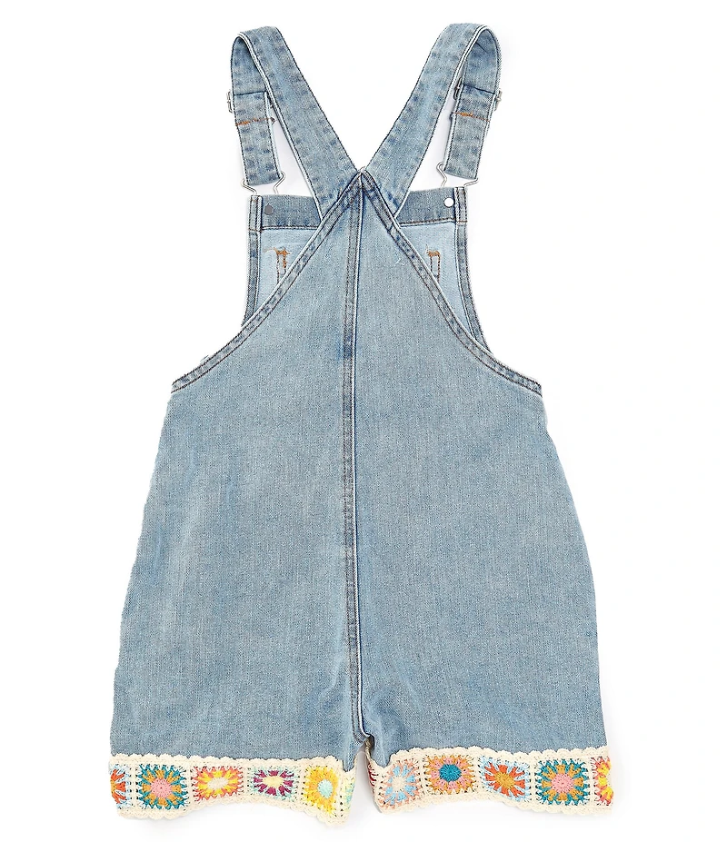 Tractr Big Girls Sleeveless Crocheted-Trim Romper