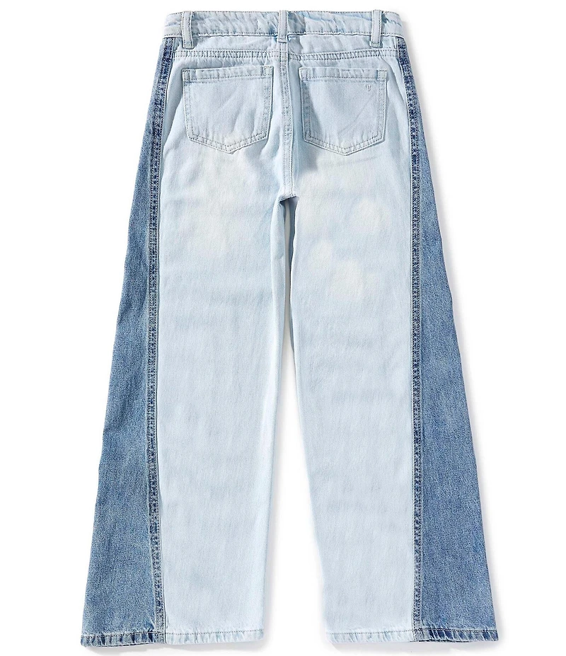Tractr Big Girls Two-Tone Wide-Leg Jeans