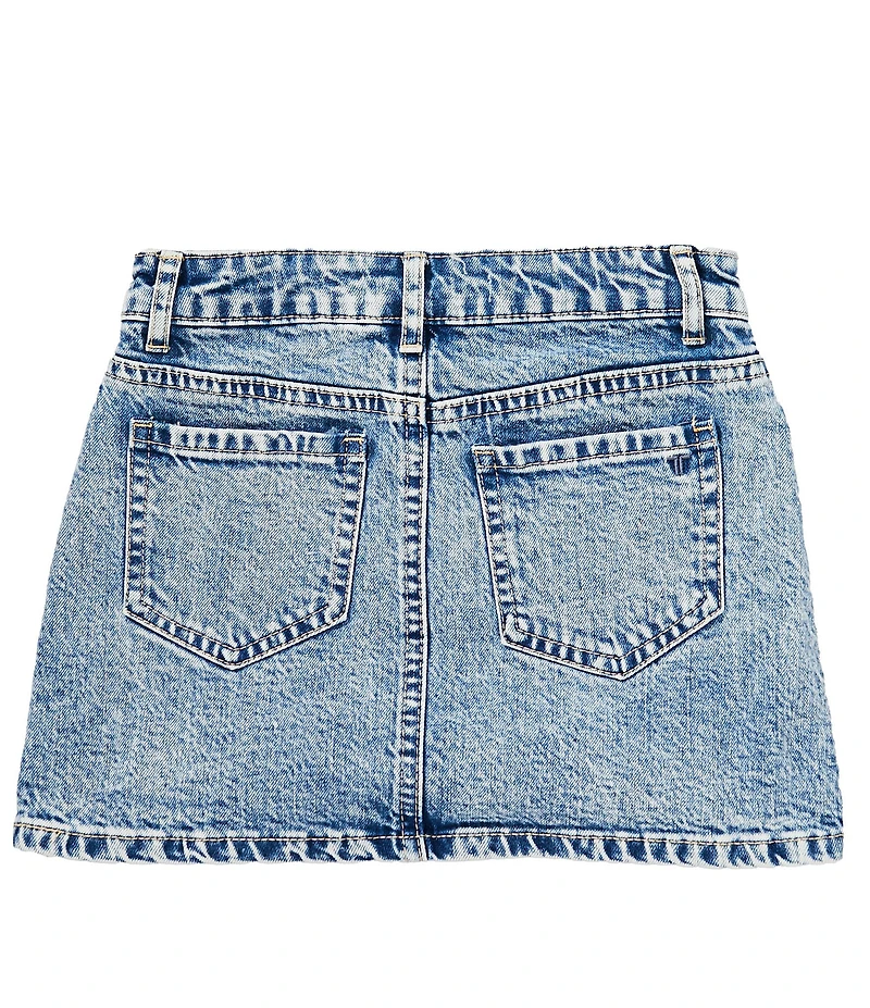 Tractr Big Girls All-Over Star-Patch Denim Skort