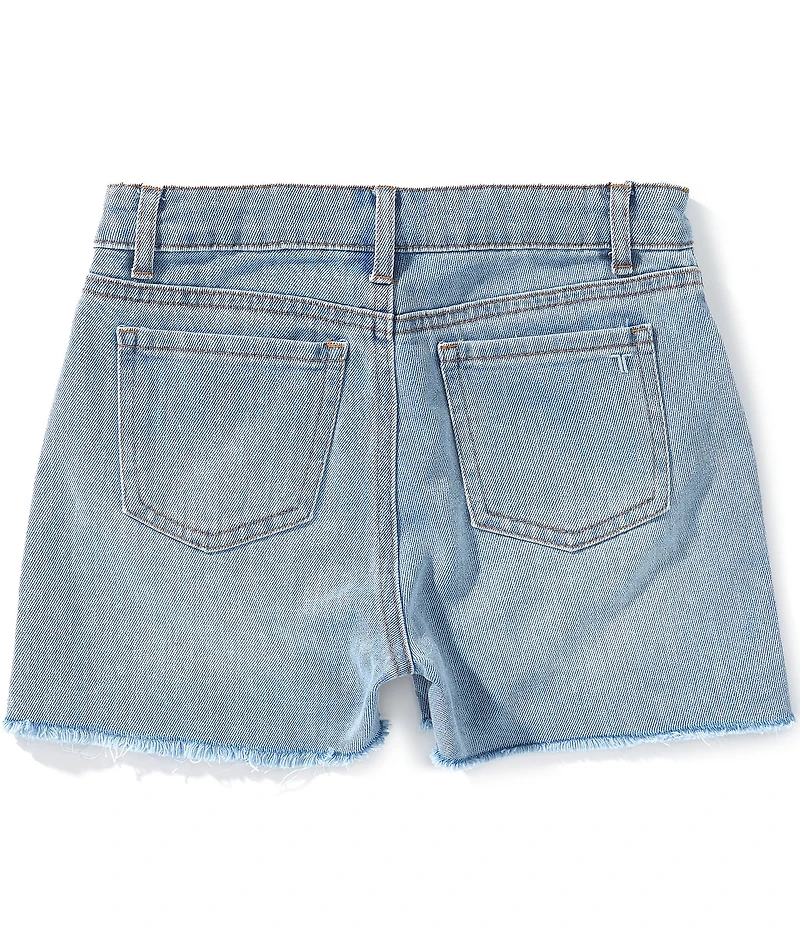 Tractr Big Girls Beach Fun Embroidered Patched Weekender Denim Shorts