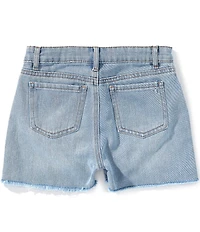 Tractr Big Girls Beach Fun Embroidered Patched Weekender Denim Shorts