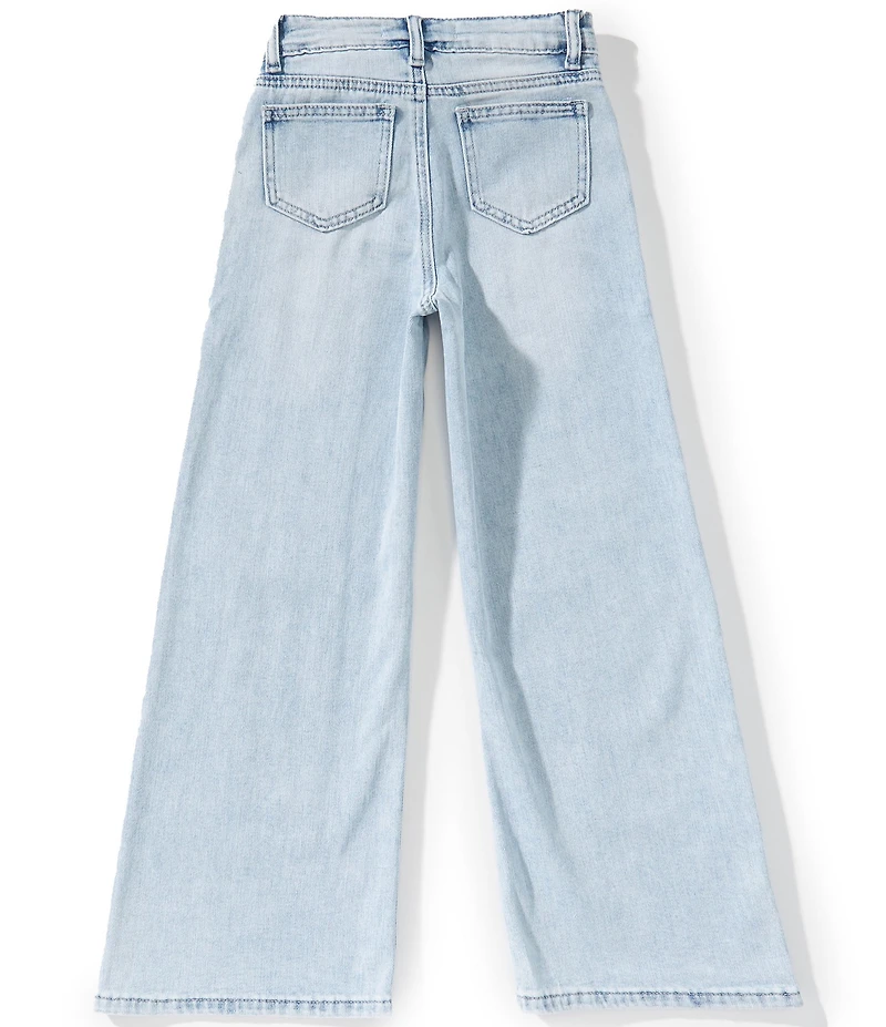 Tractr Big Girls Belted Wide Leg Jeans