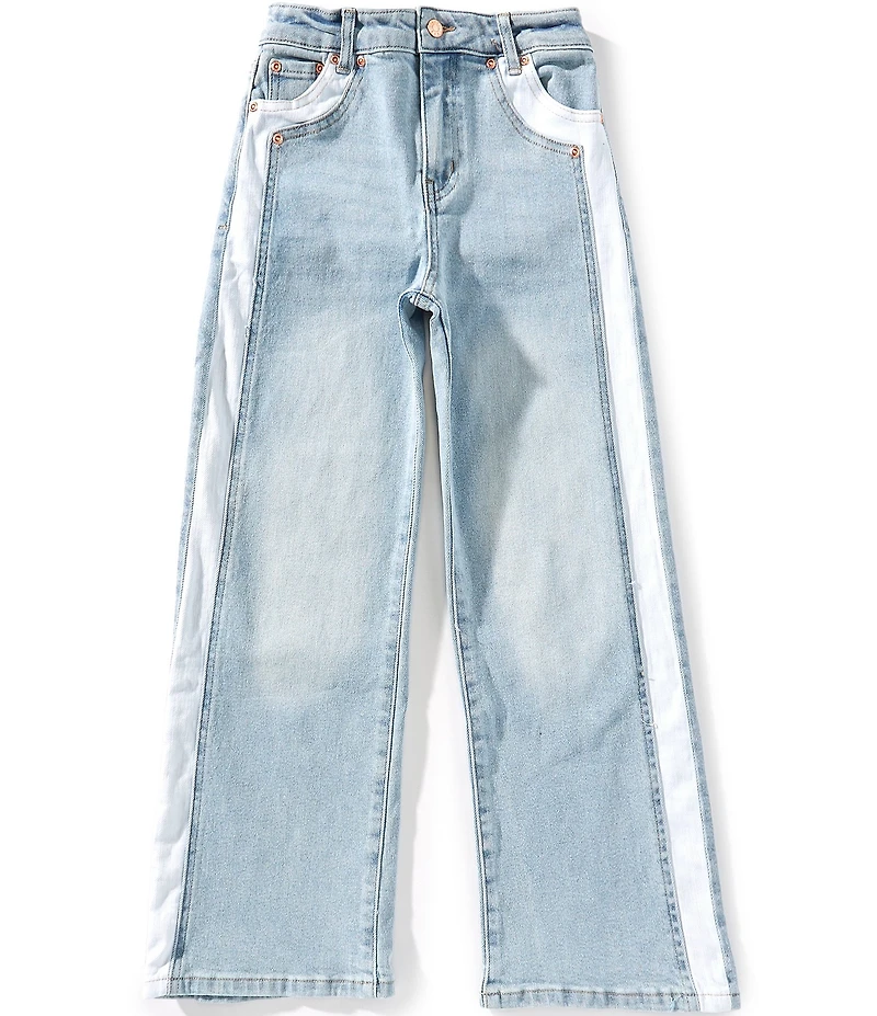 Tractr Big Girls Contrast Panel Straight-Leg Jeans