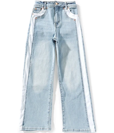 Tractr Big Girls Contrast Panel Straight-Leg Jeans