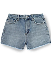 Tractr Big Girls Weekender Frayed Hem Denim Shorts