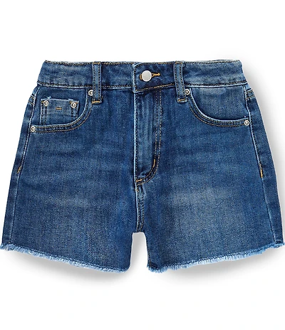 Tractr Big Girls Distressed Weekender Frayed Hem Denim Shorts
