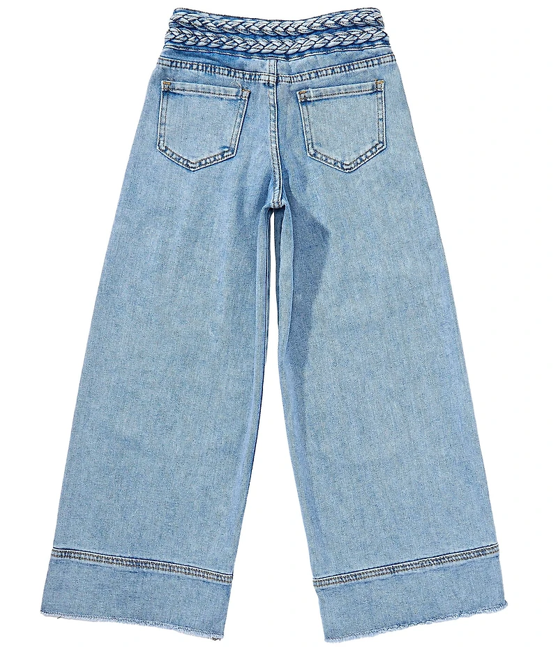 Tractr Big Girls Double Braided Waistband Denim Pants