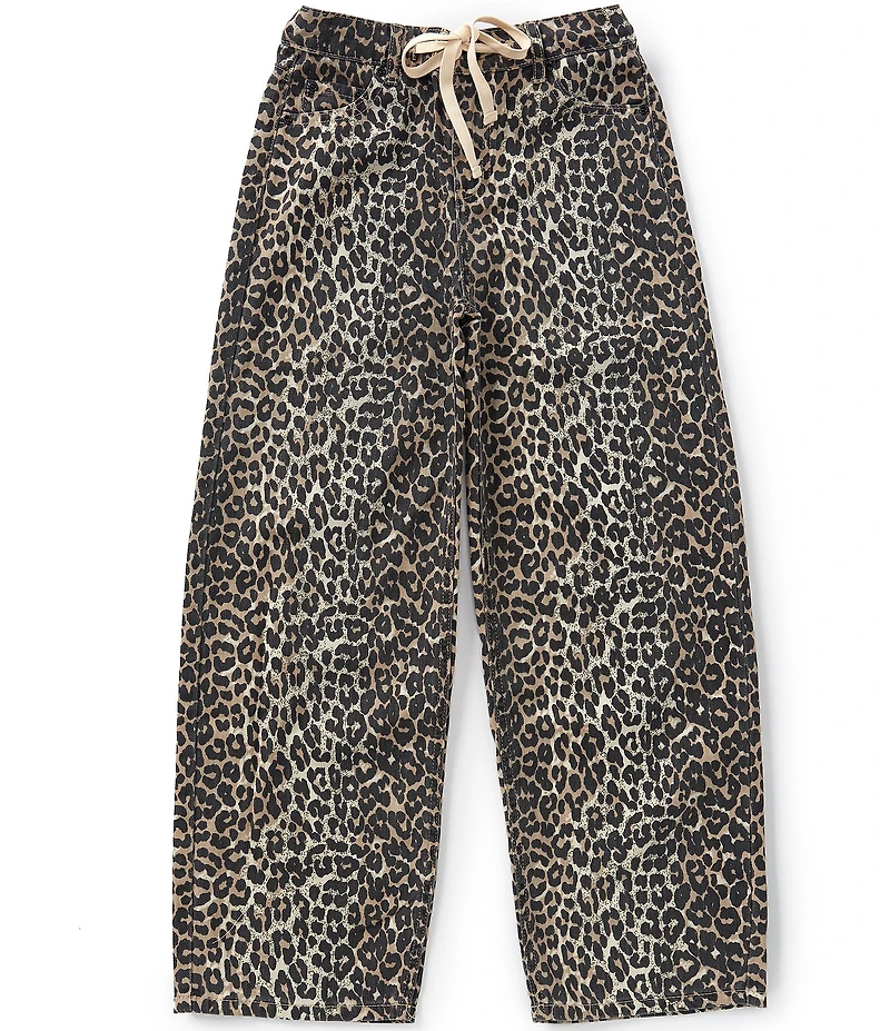 Tractr Big Girls Leopard Print Slight Barrel Pant