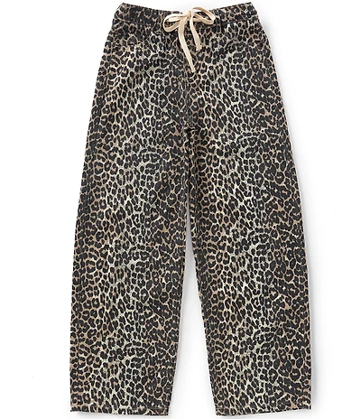 Tractr Big Girls Leopard Print Slight Barrel Pant