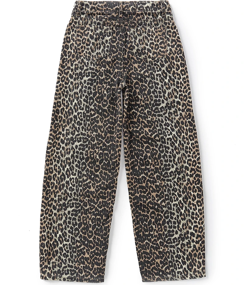 Tractr Big Girls Leopard Print Slight Barrel Pant
