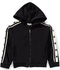 Tractr Big Girls Long-Sleeve Striped-Trim Hooded Track Jacket