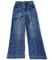 Tractr Big Girls Patch Pocket Jeans