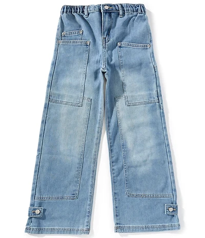 Tractr Big Girls Patchwork Wide-Leg Jeans