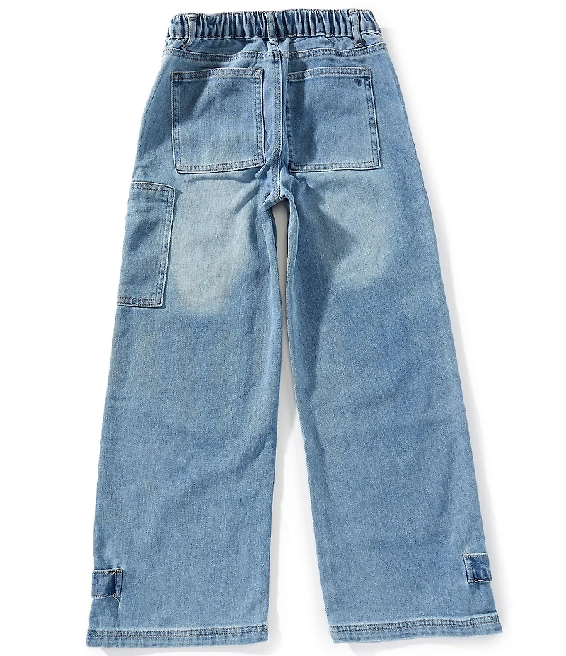 Tractr Big Girls Patchwork Wide-Leg Jeans