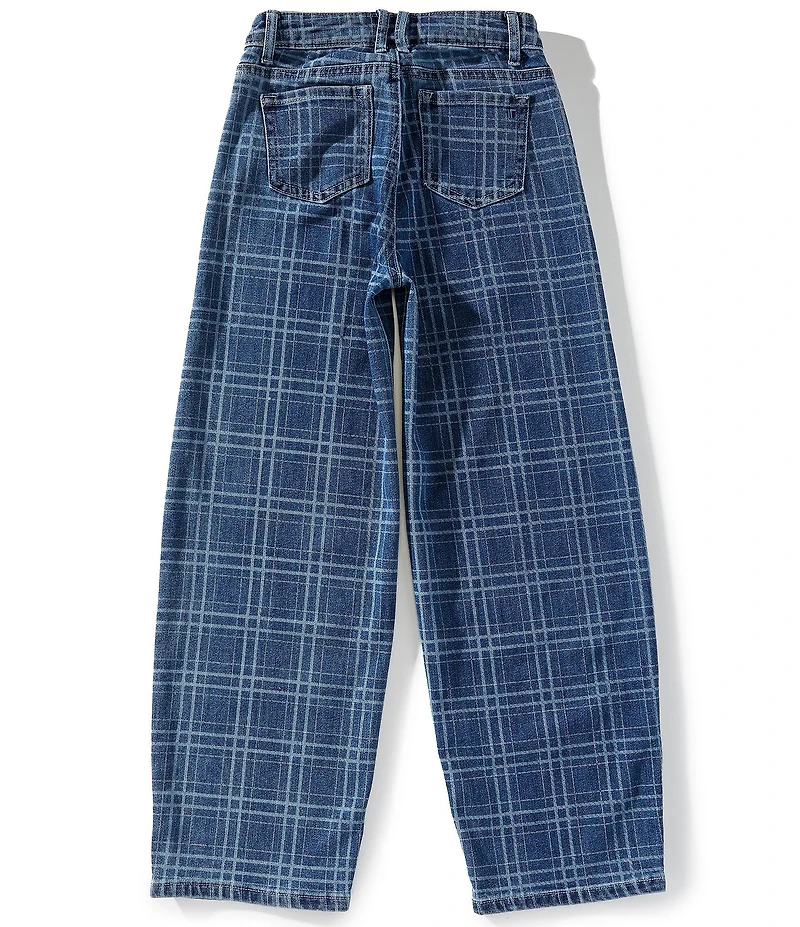 Tractr Big Girls Plaid Denim Jeans