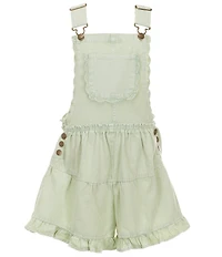 Tractr Big Girls Shoulder Strap Ruffle Crochet Hem Shortall