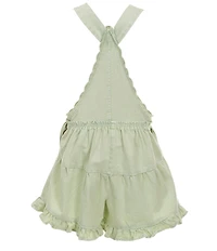 Tractr Big Girls Shoulder Strap Ruffle Crochet Hem Shortall