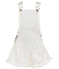 Tractr Big Girls Shoulder Strap Ruffle Crochet Hem Shortall