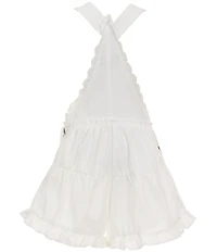 Tractr Big Girls Shoulder Strap Ruffle Crochet Hem Shortall