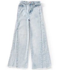 Tractr Big Girls Side Panel Wide Leg Jeans