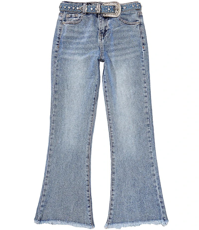 Tractr Big Girls Slim-Fit Bootcut-Leg Western Belted Jeans