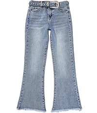 Tractr Big Girls Slim-Fit Bootcut-Leg Western Belted Jeans