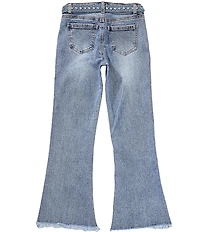 Tractr Big Girls Slim-Fit Bootcut-Leg Western Belted Jeans