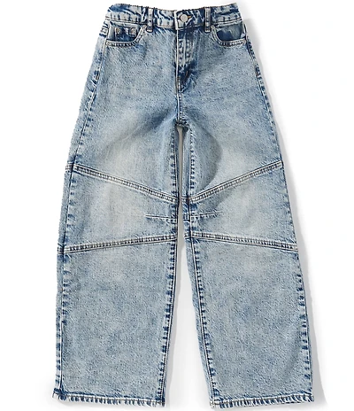 Tractr Big Girls Spider Stitched Seam Wide Leg Jeans