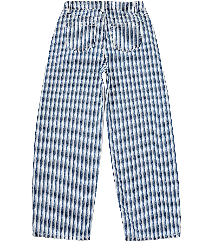 Tractr Big Girls Striped Pull-On Denim Jeans