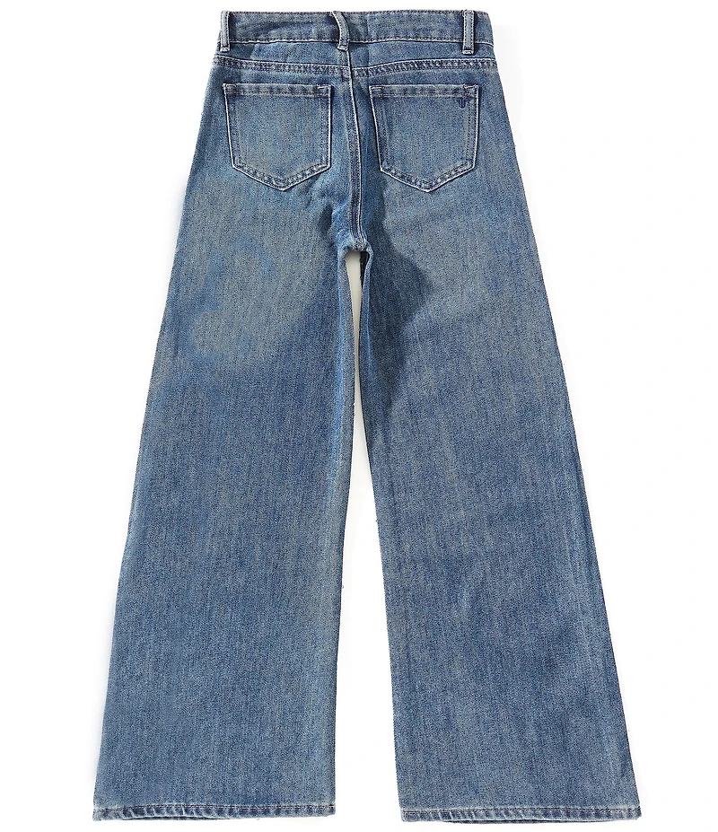 Tractr Big Girls Studded Wide-Leg Jeans