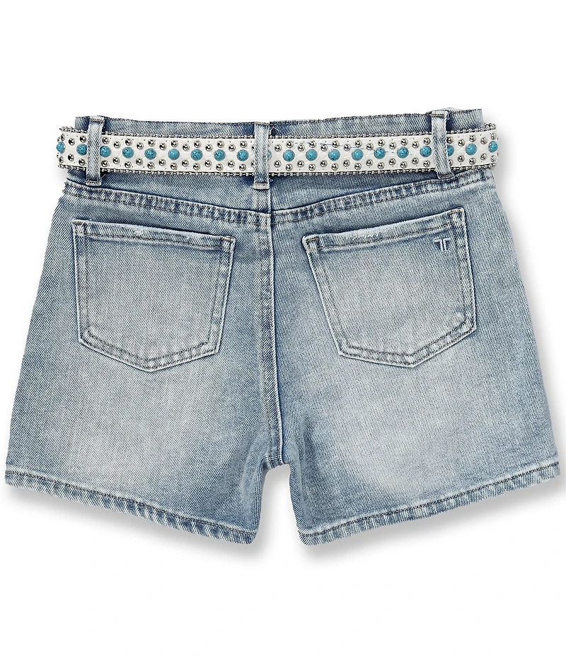Tractr Big Girls Weekender Denim Belted Shorts