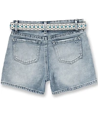 Tractr Big Girls Weekender Denim Belted Shorts