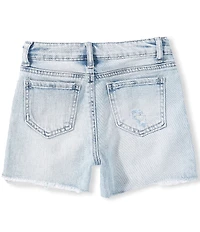 Tractr Big Girls Weekender Distressed Denim Shorts