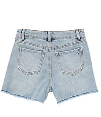 Tractr Big Girls Western-Inspired Patch-Embroidered Denim Shorts