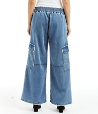 Tractr Tractr Blu Cargo Lounge Mid Rise Denim Jeans