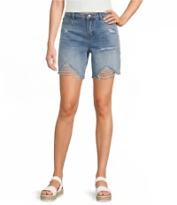 Tractr Destructed 7#double; Inseam Bermuda Shorts