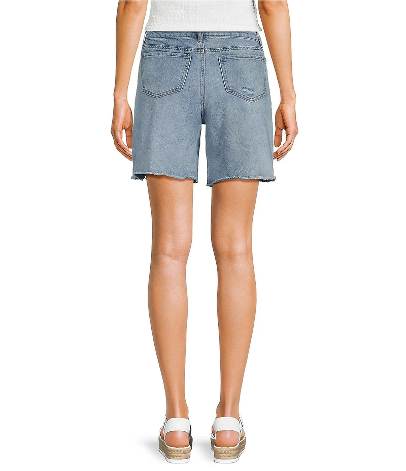 Tractr Destructed 7#double; Inseam Bermuda Shorts