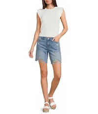 Tractr Destructed 7#double; Inseam Bermuda Shorts