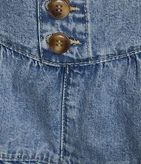 Tractr Tractr Blu Easy Ruffle Denim Shorts