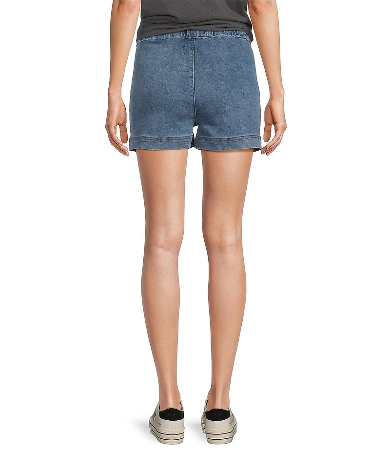 Tractr Knit Denim Drawstring Lounge Shorts